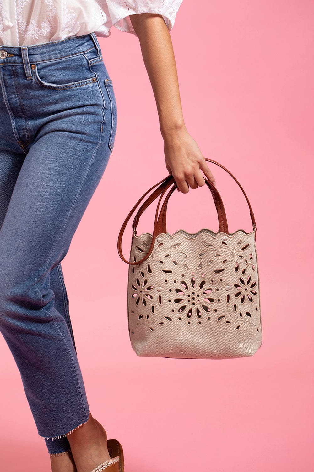 CHLOÉ-Kamilla North South Bag-BROWN
