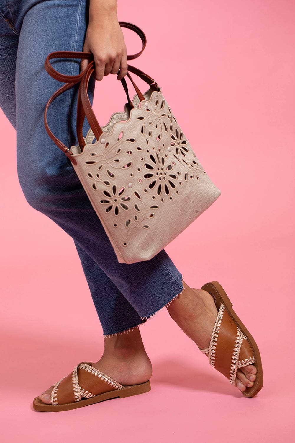 CHLOÉ-Kamilla North South Bag-BROWN