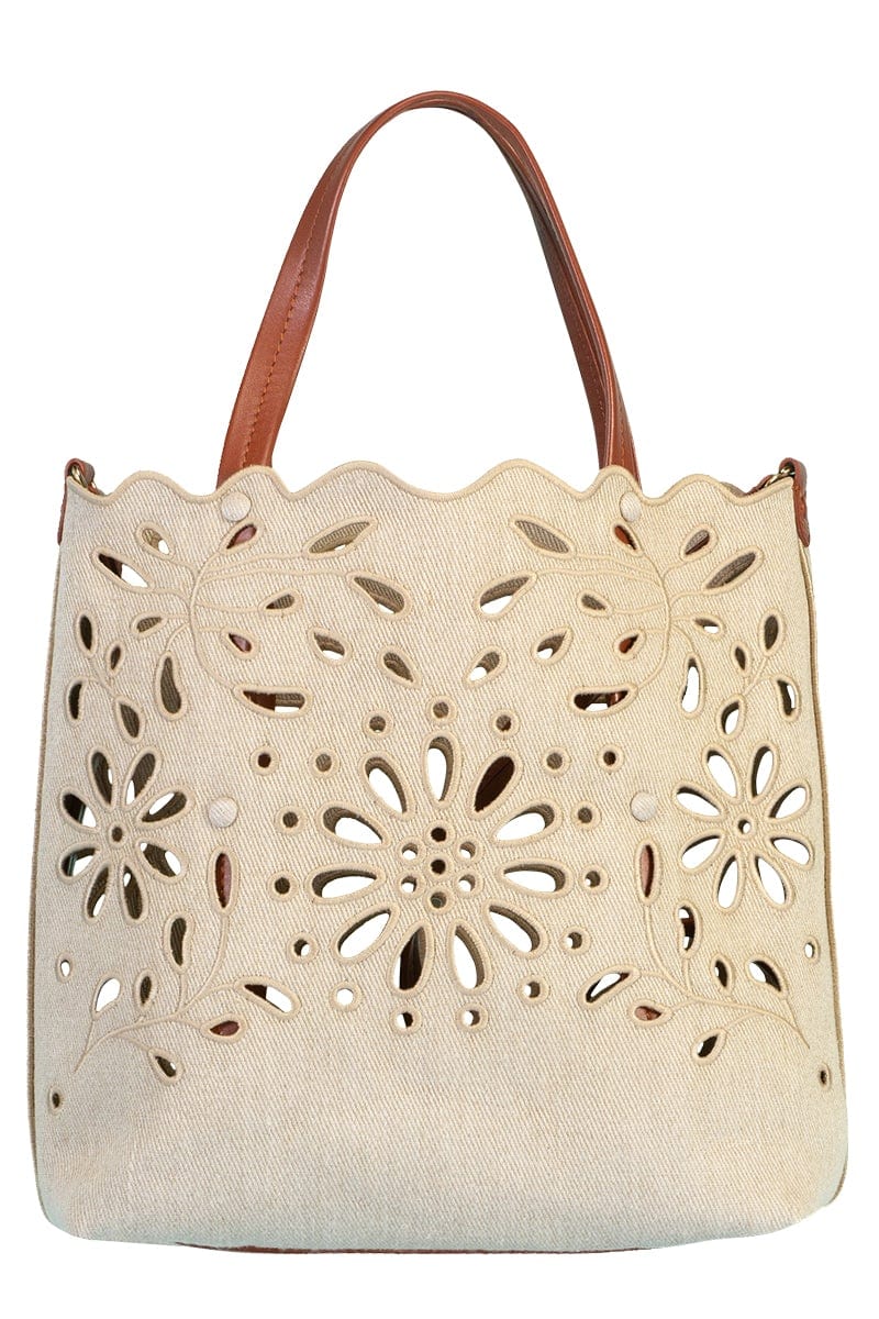 CHLOÉ-Kamilla North South Bag-BROWN