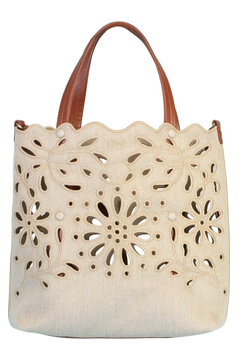 CHLOÉ-Kamilla North South Bag-BROWN
