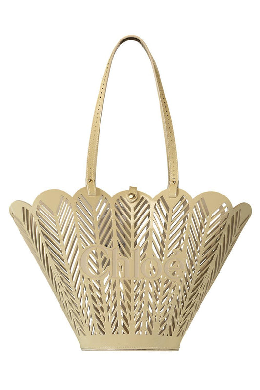 Chloe Soleil Basket Bag-WHITE-HANDBAGTOP HANDLE-CHLOÉ
