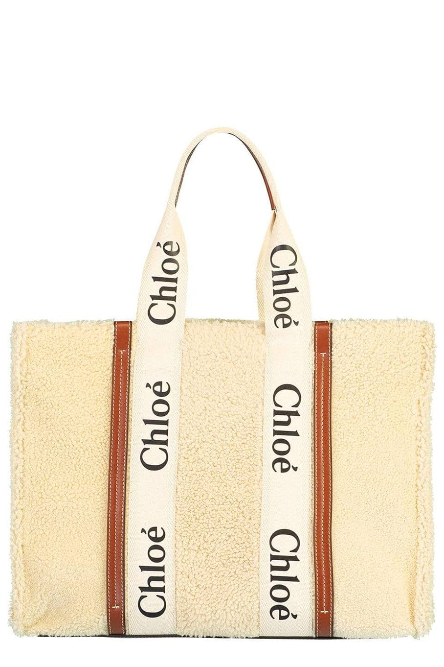 CHLOÉ-Woody Monogram Tote - Beige-BEIGE
