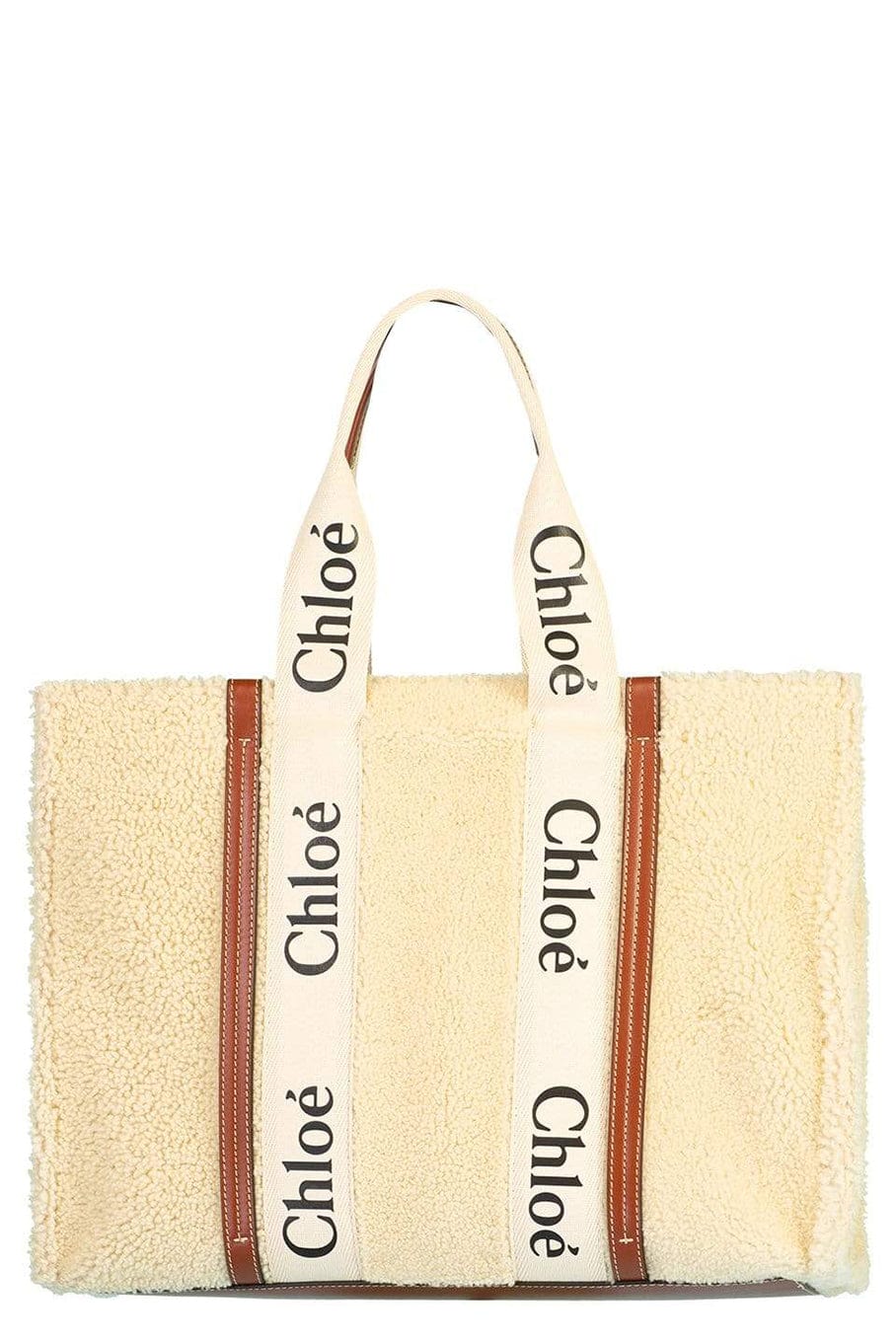 CHLOÉ-Woody Monogram Tote - Beige-BEIGE