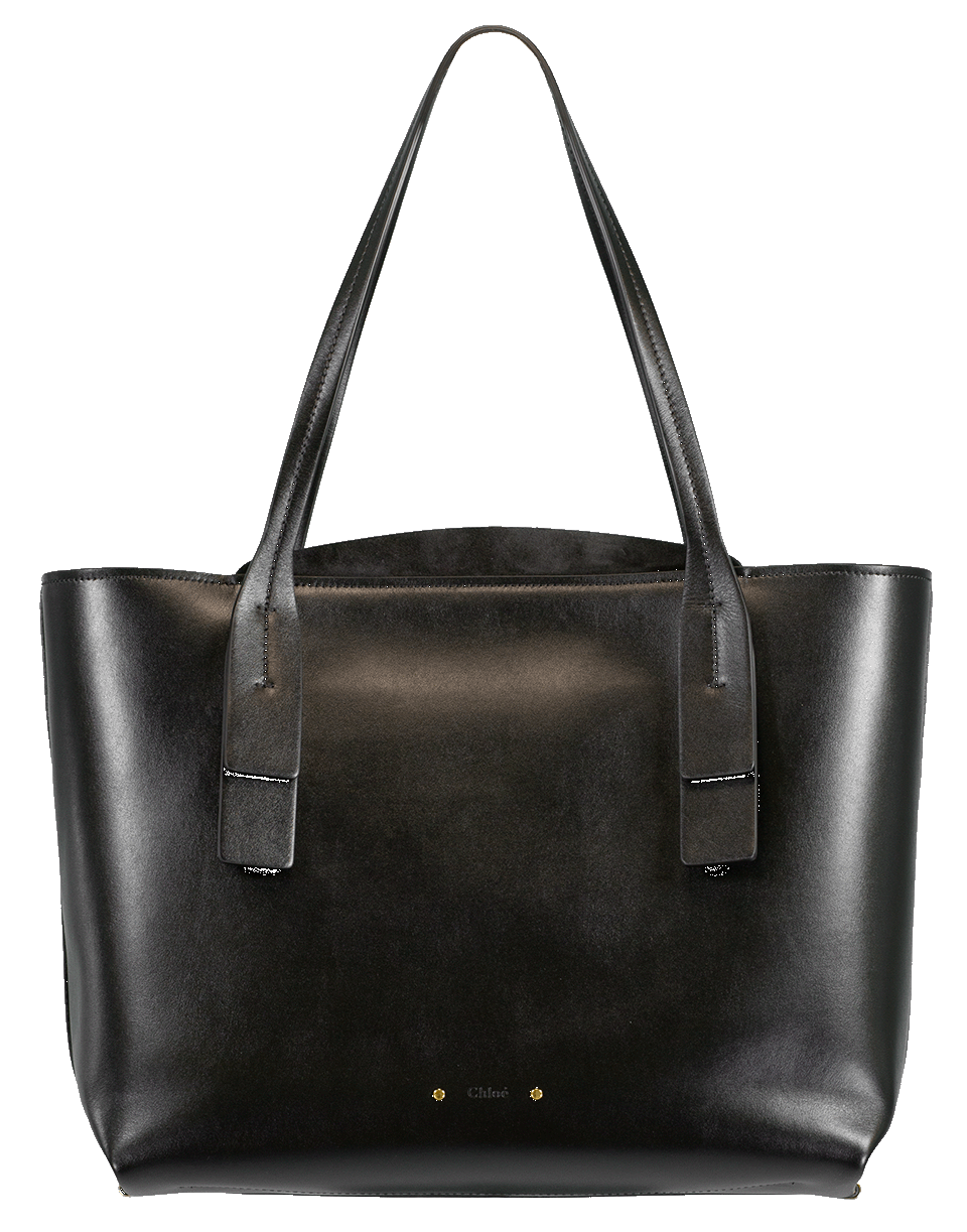Chloe バッグ ラージ 黒 Chloe（クロエ） トートバッグ WOODY Large Tote Bag ウッディ ラージ
