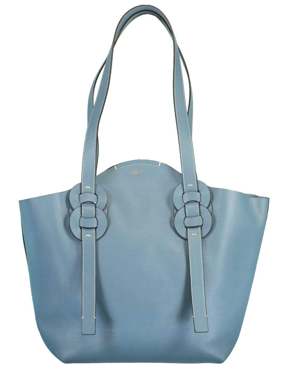 CHLOÉ-Medium Mirage Blue Darryl Tote Bag-BLUE