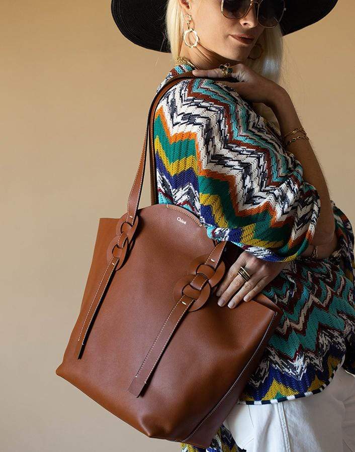 CHLOÉ-Darryl Tote Bag-CARAMEL
