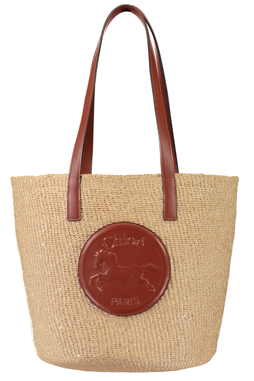 LARGE HORSE MEDAL BASKET BAG-NATURAL-O/S-HANDBAGTOTES-CHLOÉ