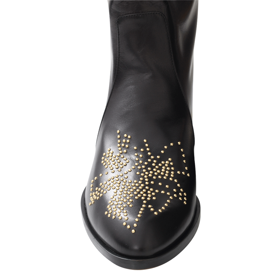 CHLOÉ-Flat Gold Susanna Stud Boot-