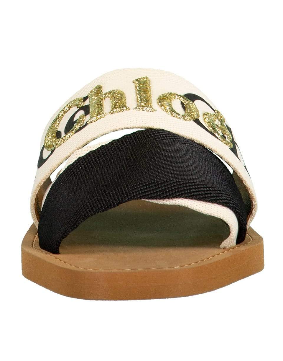 CHLOÉ-Woody Black and White Slides-
