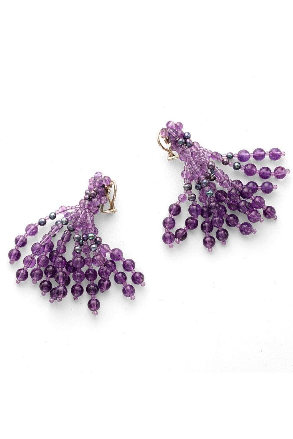 CHRIS DAVIES-Amethyst Mame Earrings-WHITE GOLD
