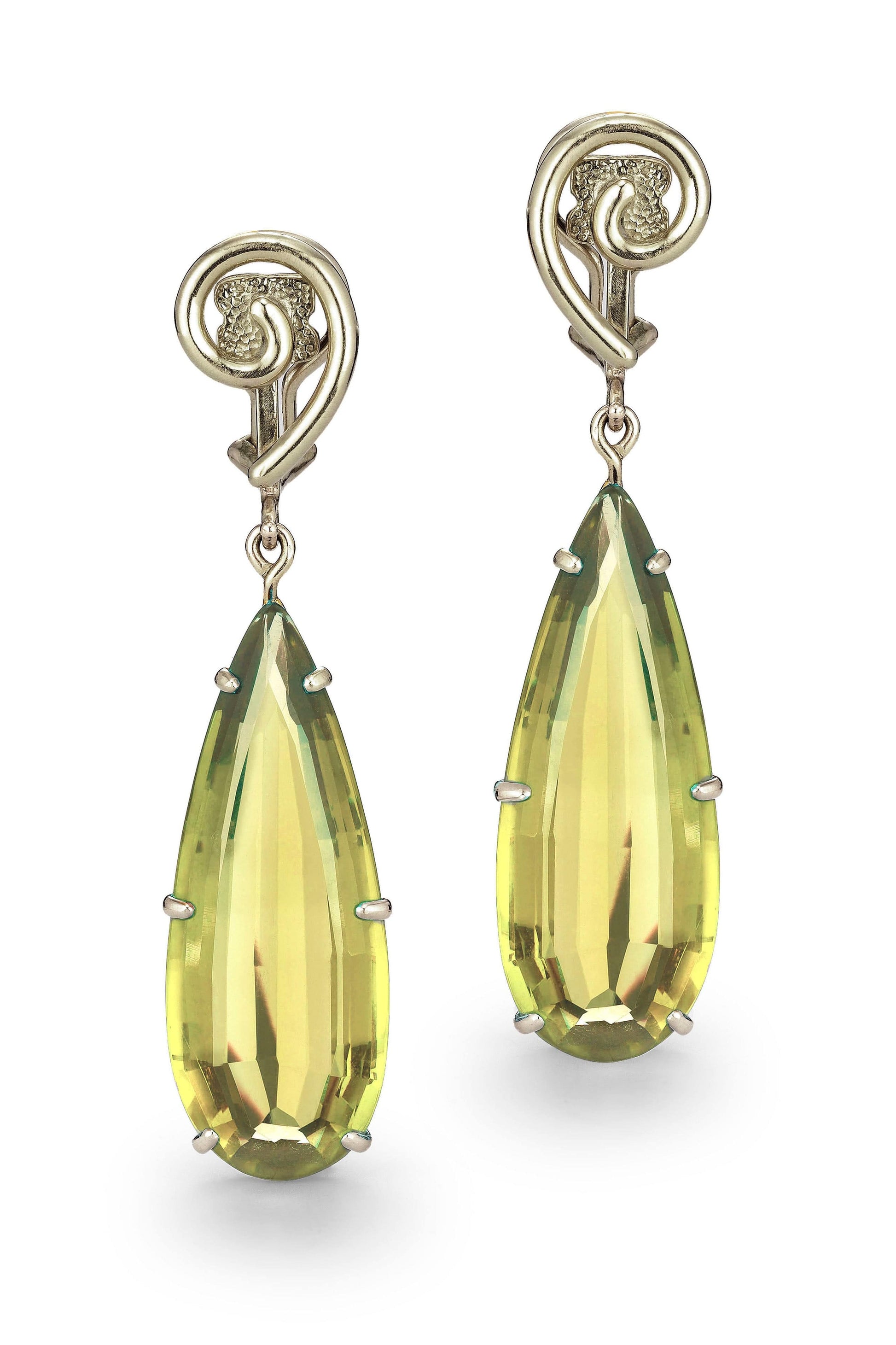 CHRIS DAVIES-Constanze Moderne Citrine Earrings-WHITE GOLD