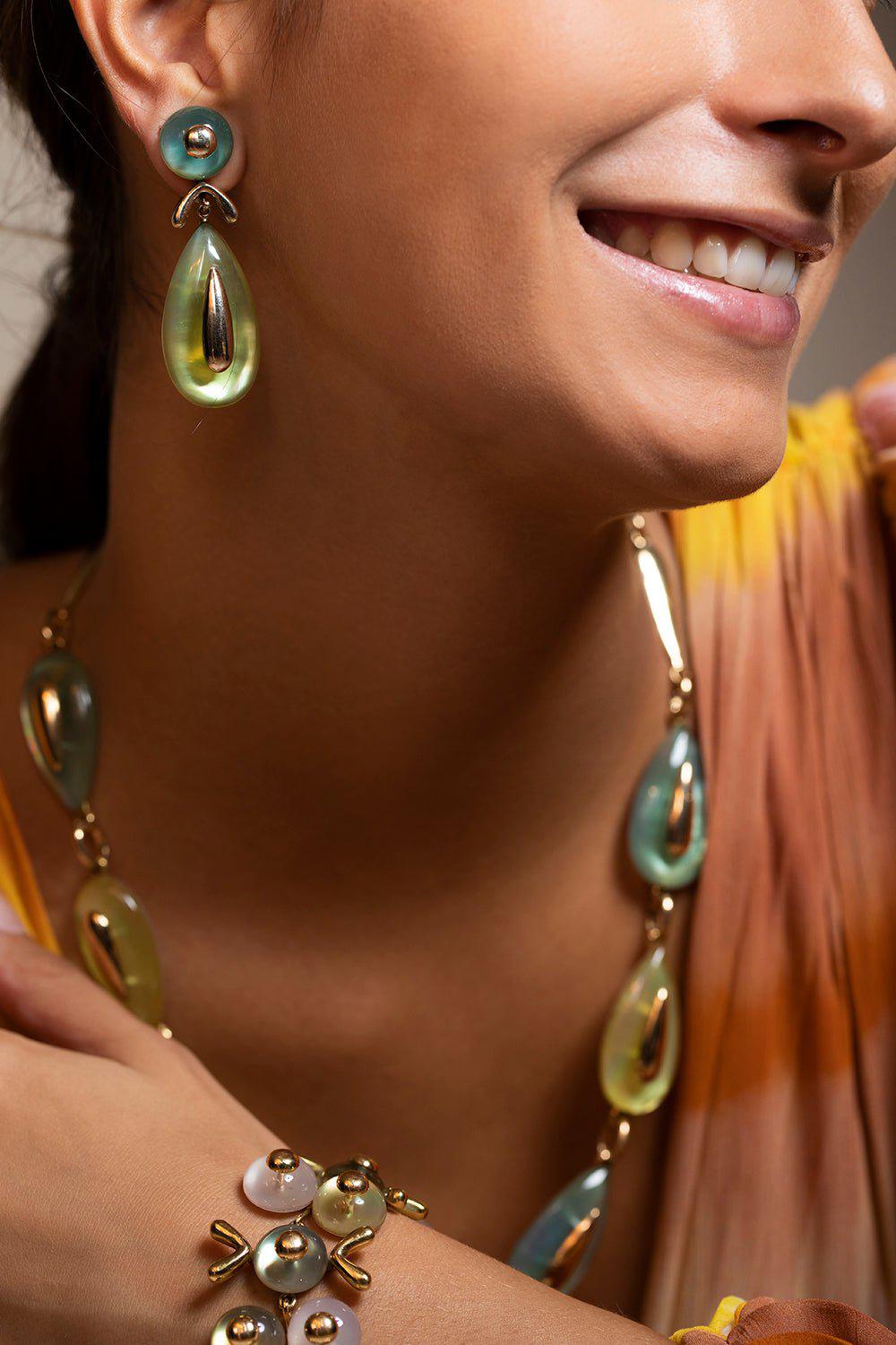 CHRIS DAVIES-Citrine Usonian Earrings-YELLOW GOLD