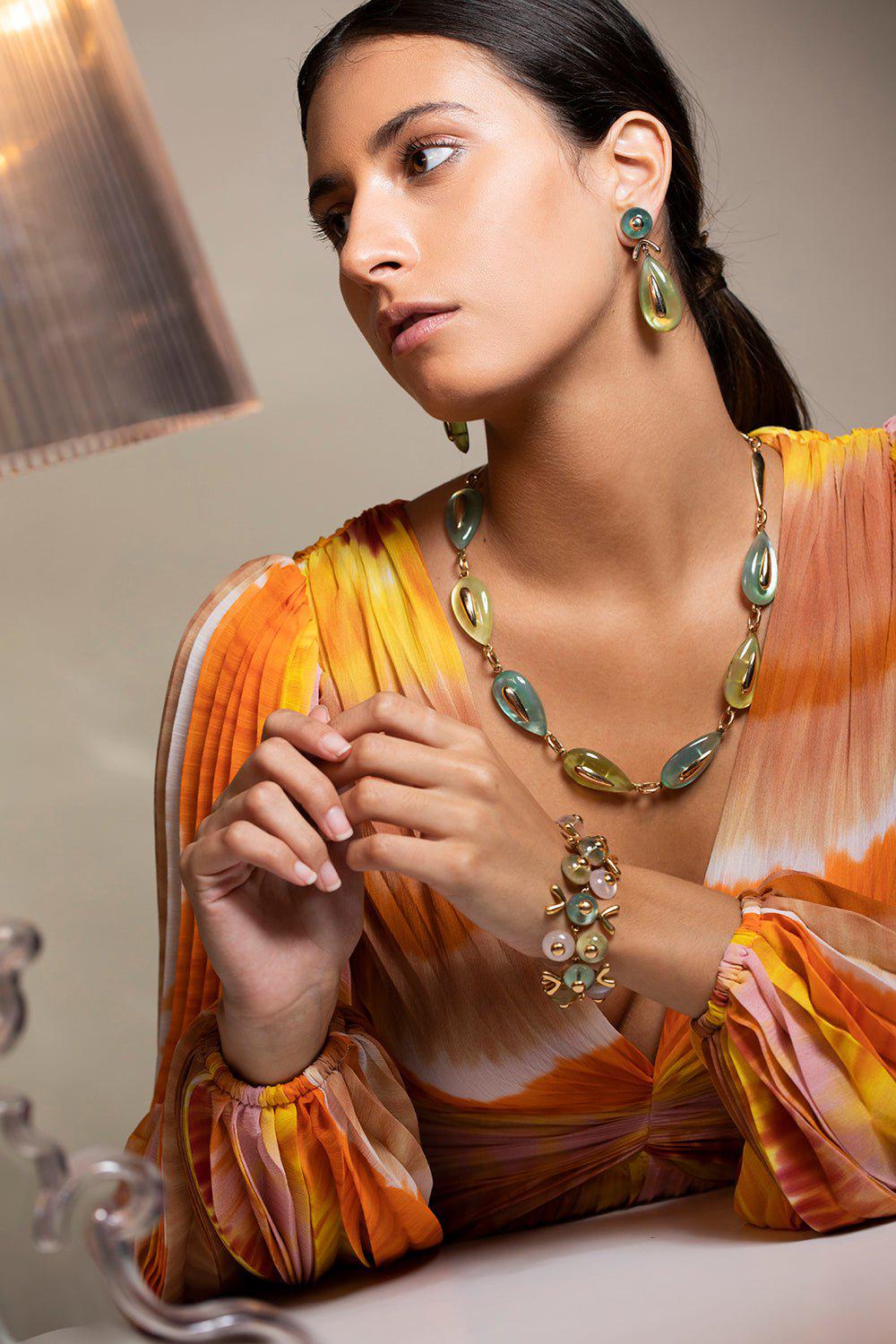 CHRIS DAVIES-Citrine Usonian Earrings-YELLOW GOLD