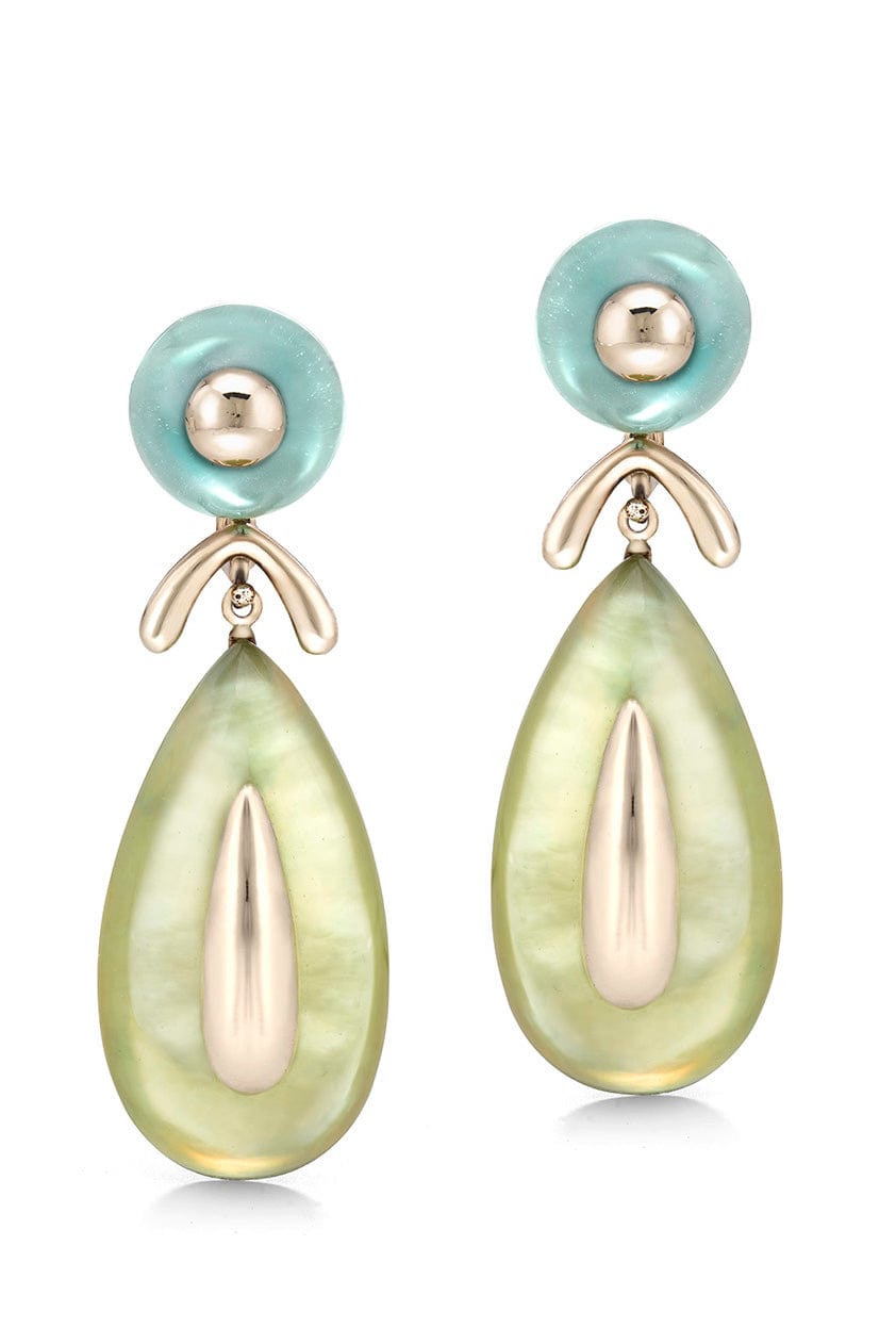 CHRIS DAVIES-Citrine Usonian Earrings-YELLOW GOLD