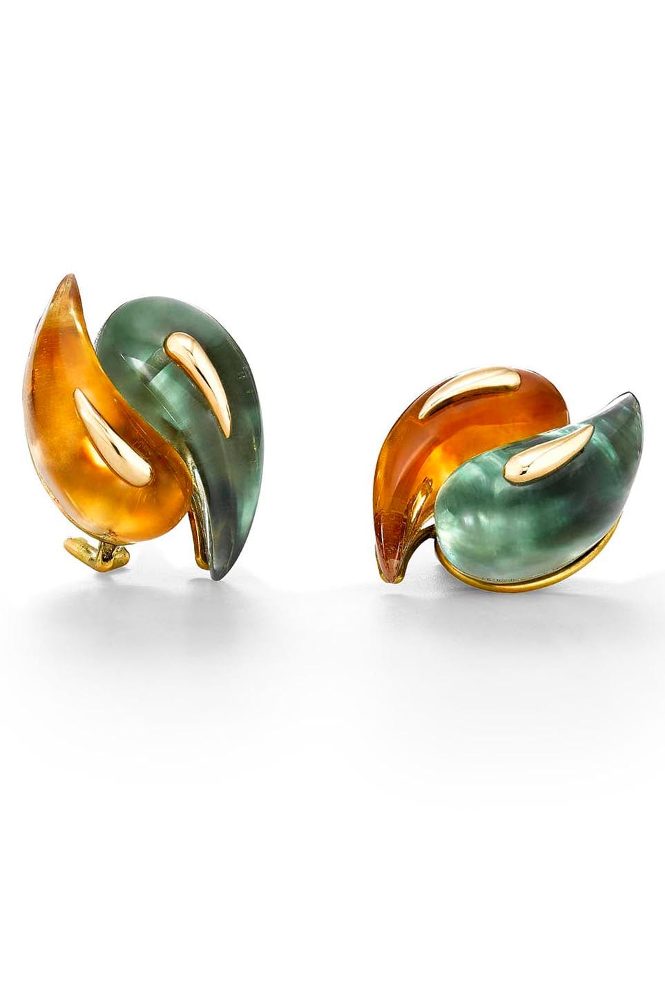 CHRIS DAVIES-Citrine Yin Yang Earclips-YELLOW GOLD
