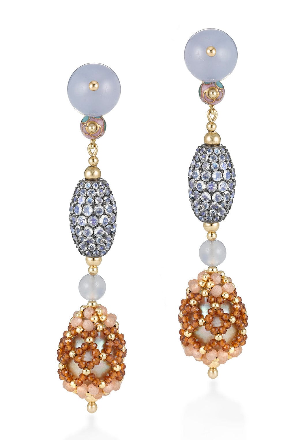 CHRIS DAVIES-Waterlilly Earrings-YELLOW GOLD