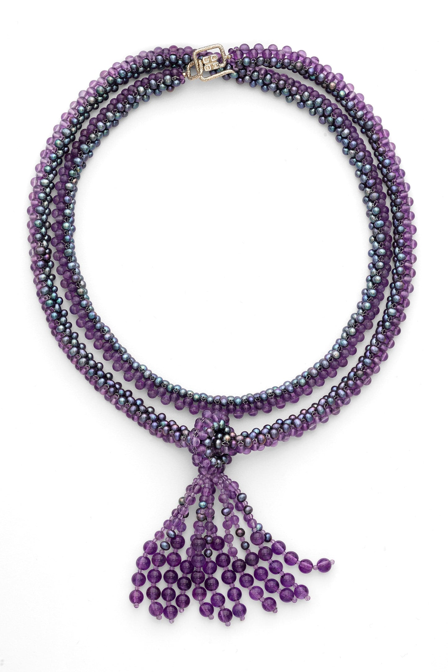 CHRIS DAVIES-Amethyst Mame Necklace-WHITE GOLD