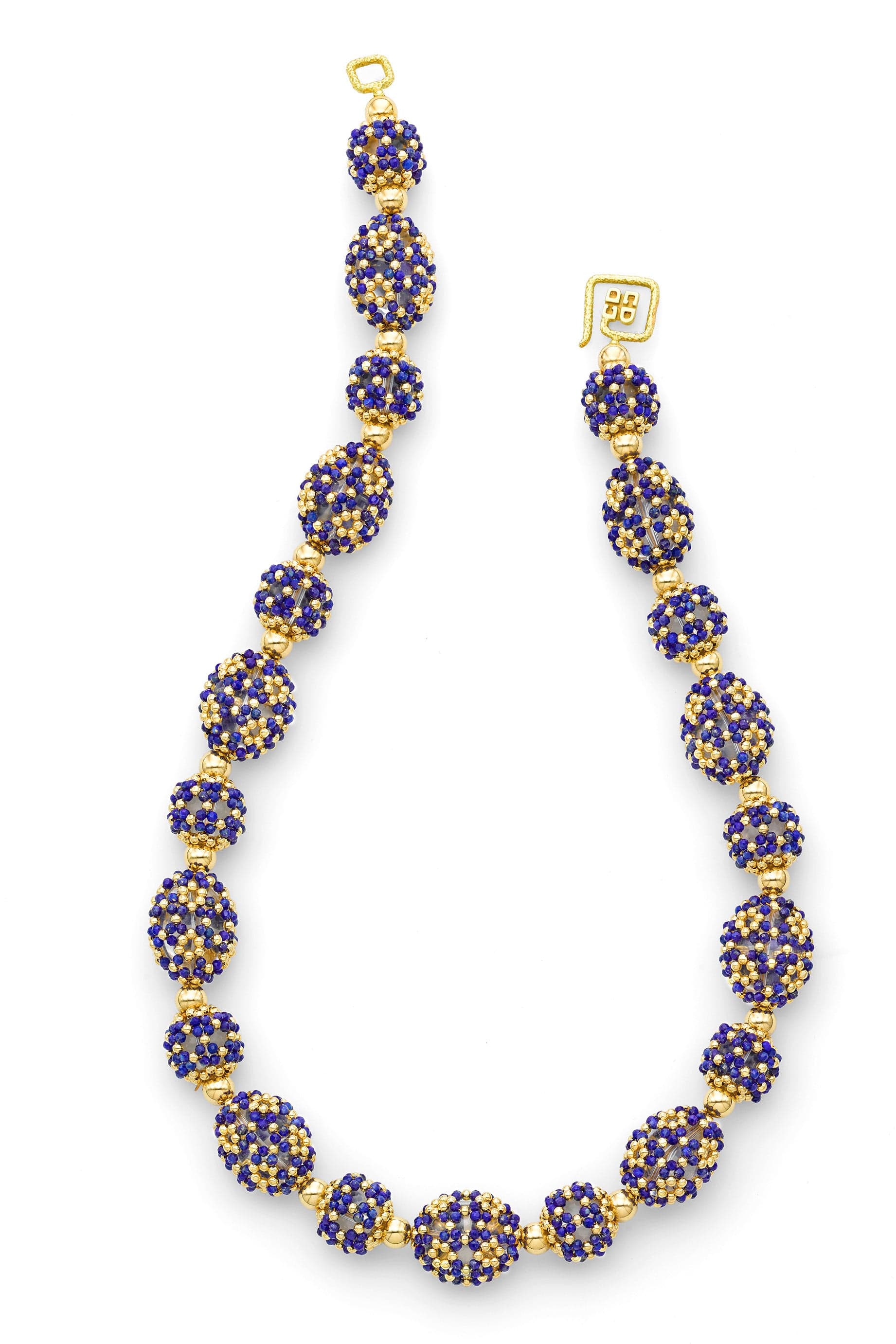 CHRIS DAVIES-Lapis and Rock Crystal Necklace-YELLOW GOLD