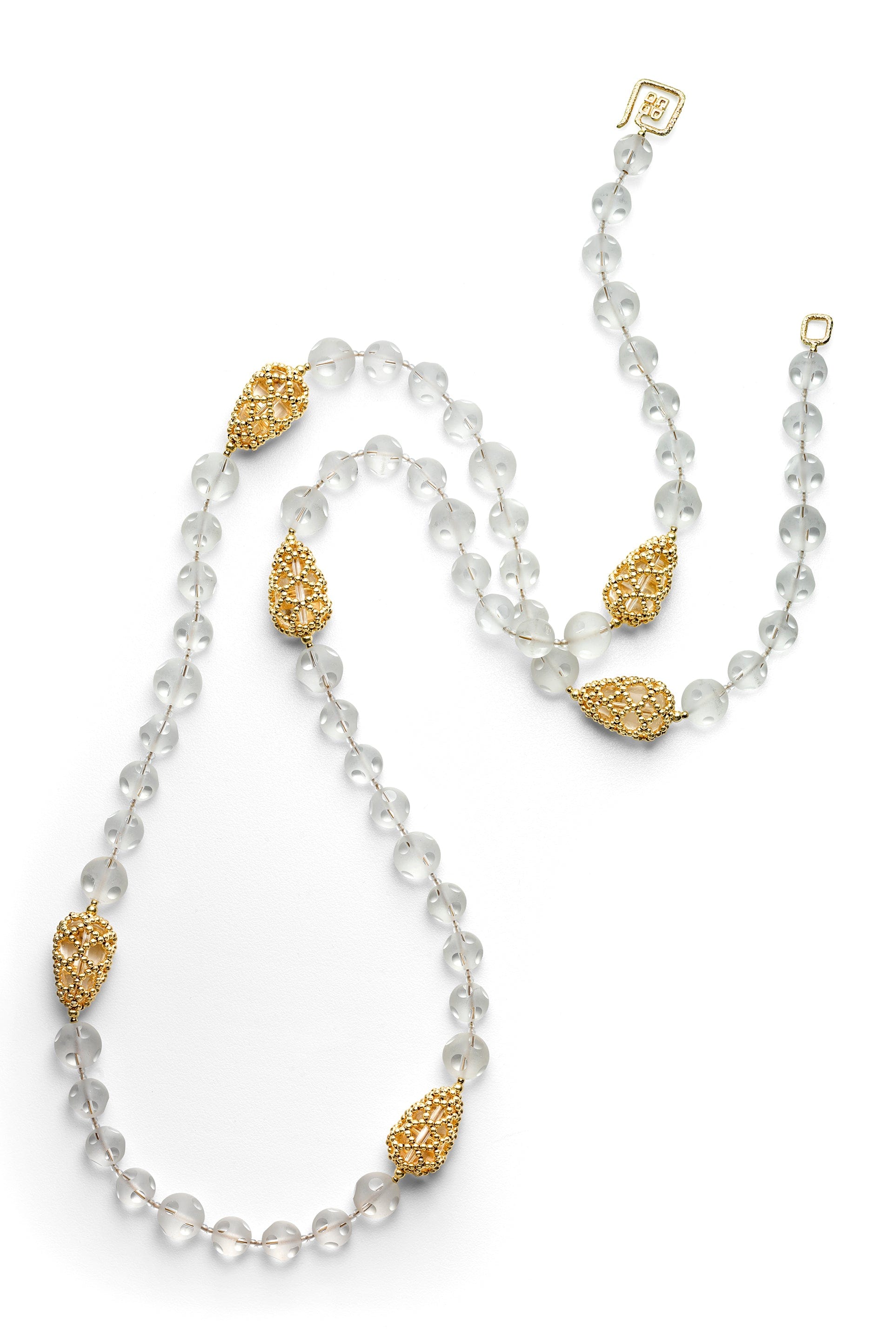 CHRIS DAVIES-Rock Crystal Necklace-YELLOW GOLD