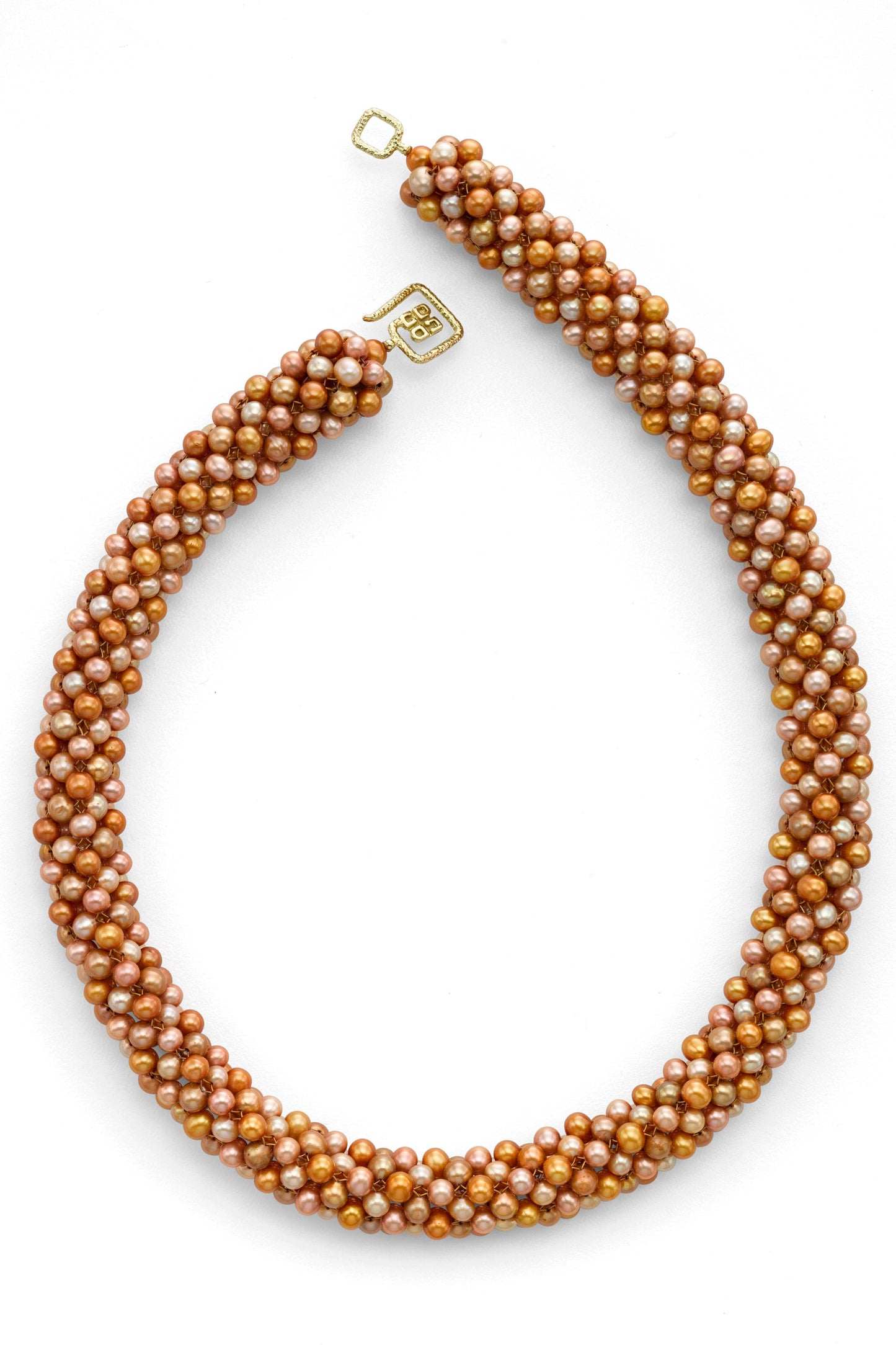 CHRIS DAVIES-Rose Autumn Pearls Necklace-YELLOW GOLD