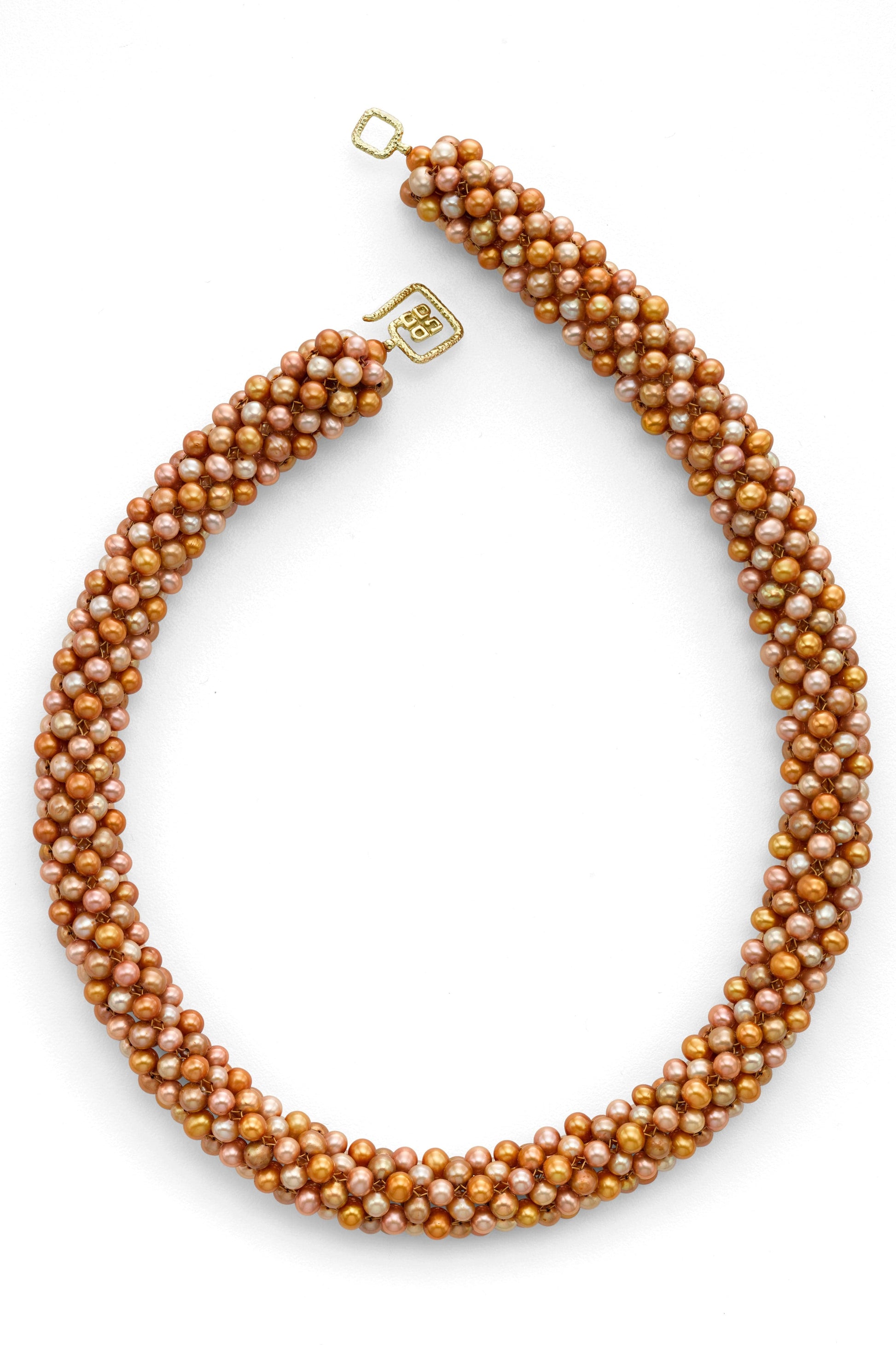 CHRIS DAVIES-Rose Autumn Pearls Necklace-YELLOW GOLD