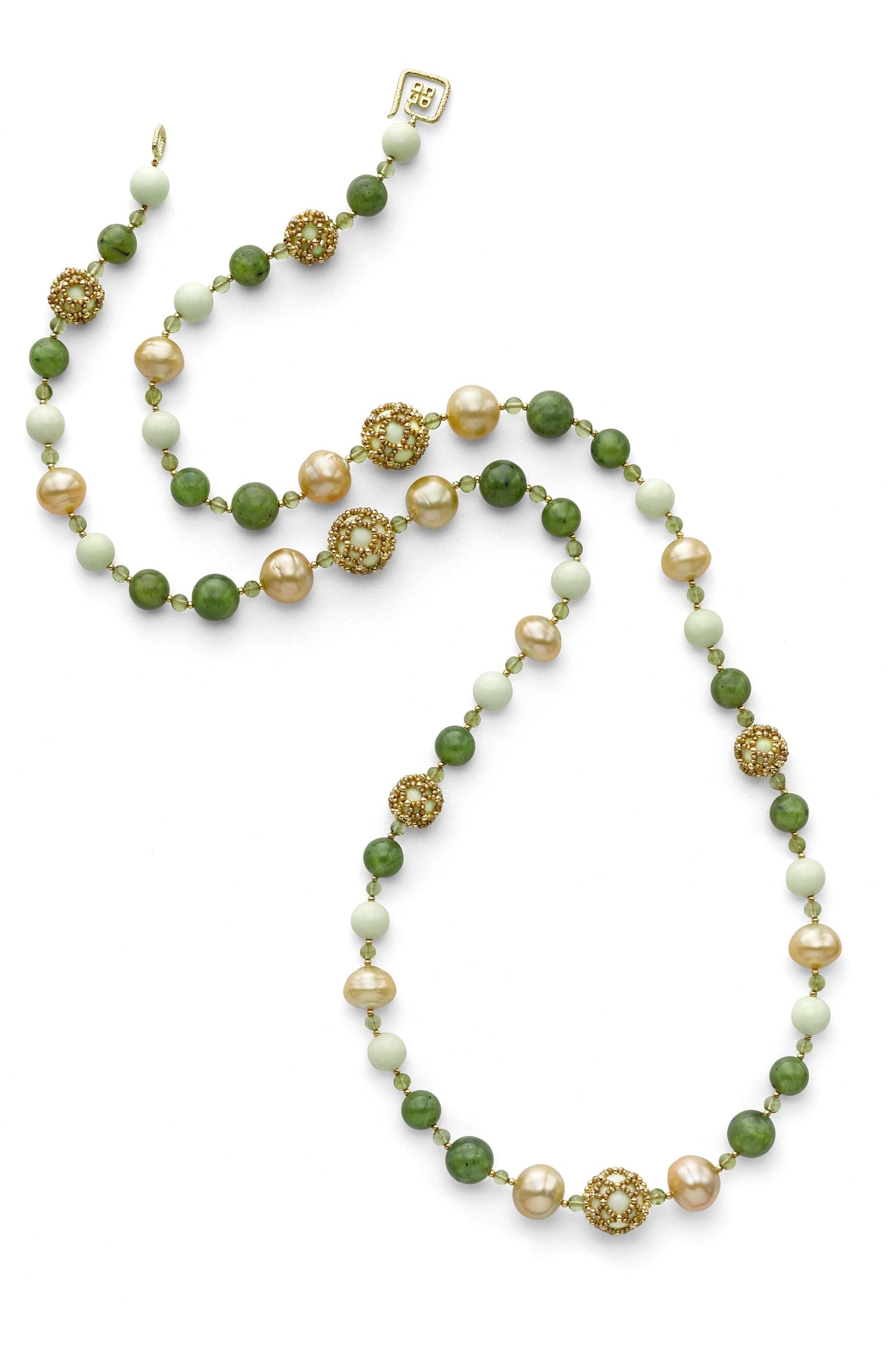CHRIS DAVIES-South Sea Pearl and Jade Earrings-YELLOW GOLD