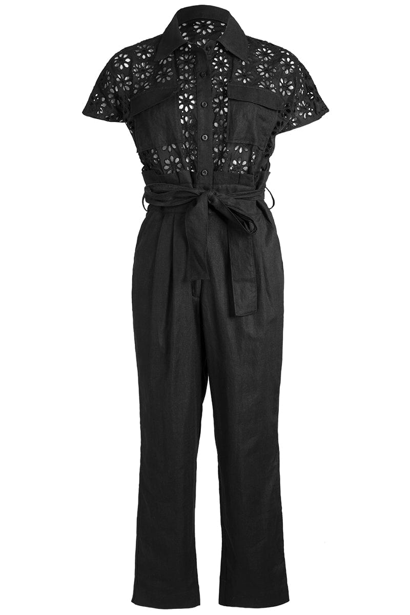 CHRISTY LYNN-Chase Short Sleeve Jumpsuit - Black-