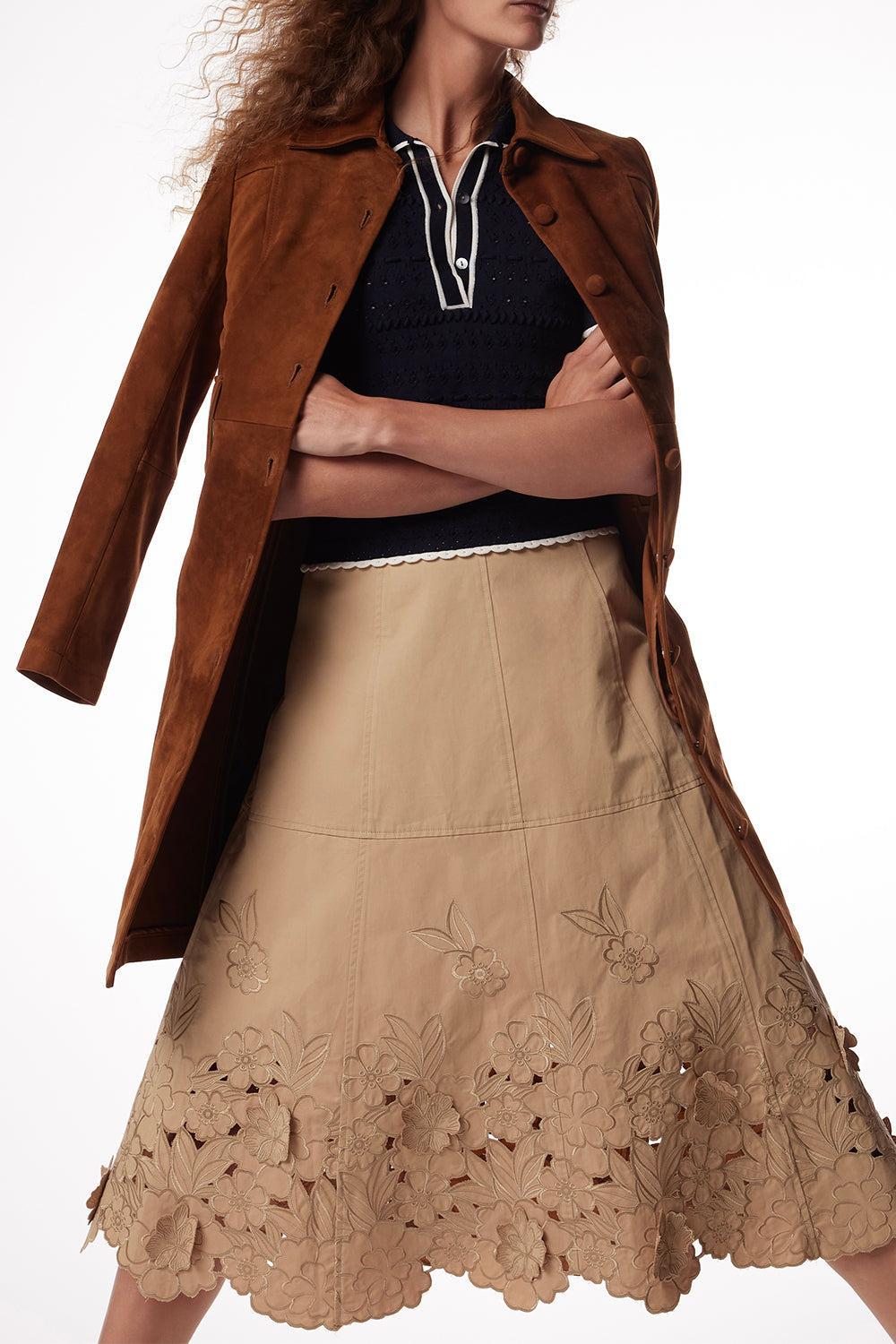 Bobbi Skirt - Khaki-BROWN-0-CLOTHINGSKIRTMIDI-CHRISTY LYNN