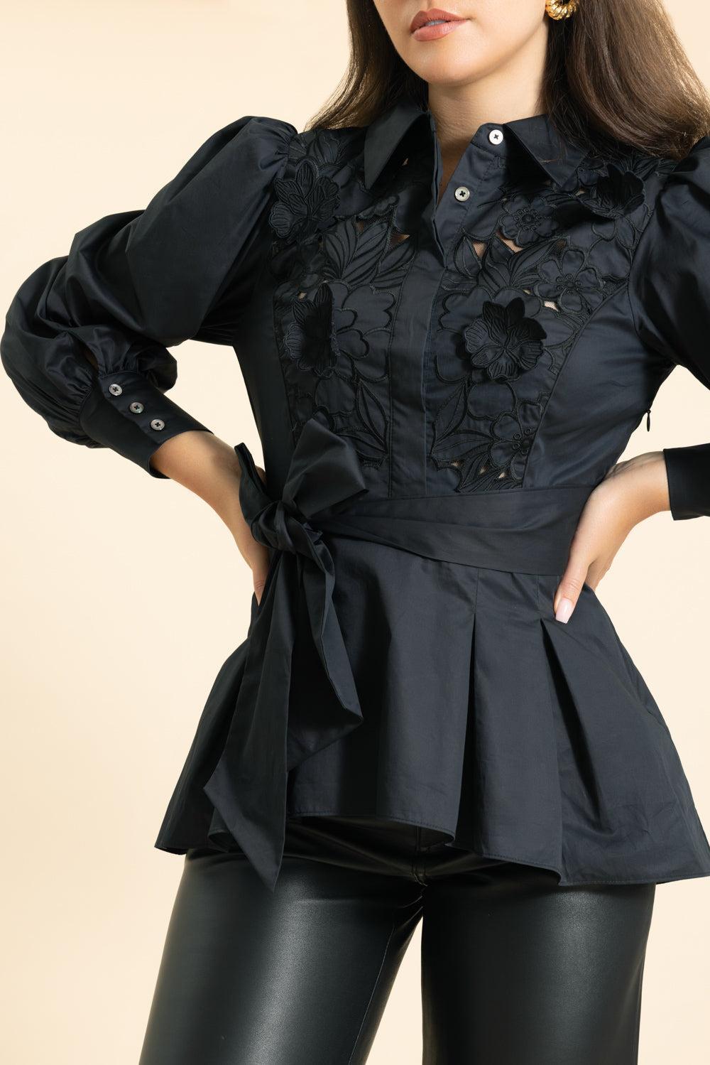 Mazarra Cotton Top-BLACK-2-CLOTHINGTOPBLOUSE-CHRISTY LYNN