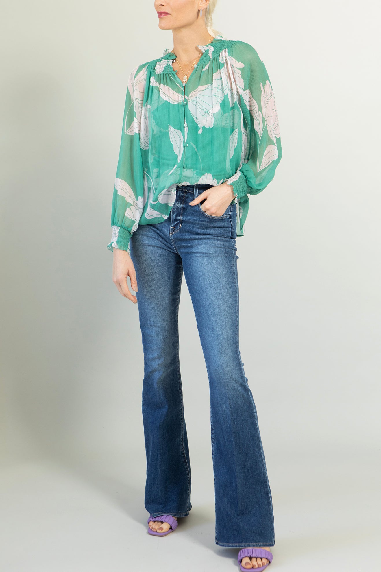 CHRISTY LYNN-Andrea Blouse - Jade Iris-