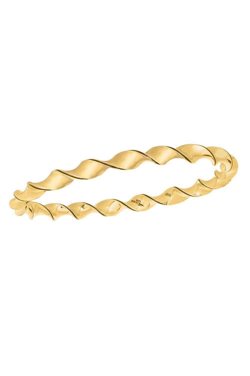Black Enamel Twist Bracelet-YELLOW GOLD-JEWELRYFINE JEWELBRACELET O-CICADA