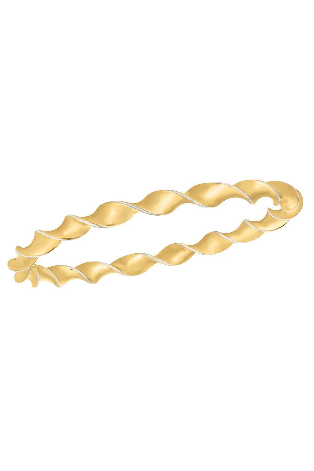 White Enamel Twist Bracelet-YELLOW GOLD-JEWELRYFINE JEWELBRACELET O-CICADA