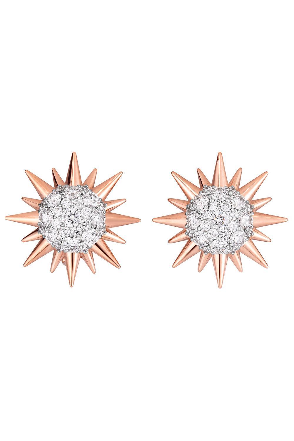 Diamond Spike Earrings-YELLOW GOLD-JEWELRYFINE JEWELEARRING-CICADA