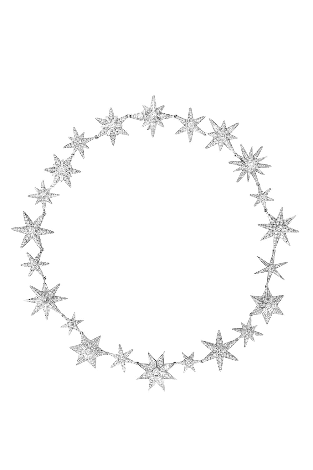 Diamond Star Necklace-PLATINUM-JEWELRYFINE JEWELNECKLACE O-CICADA