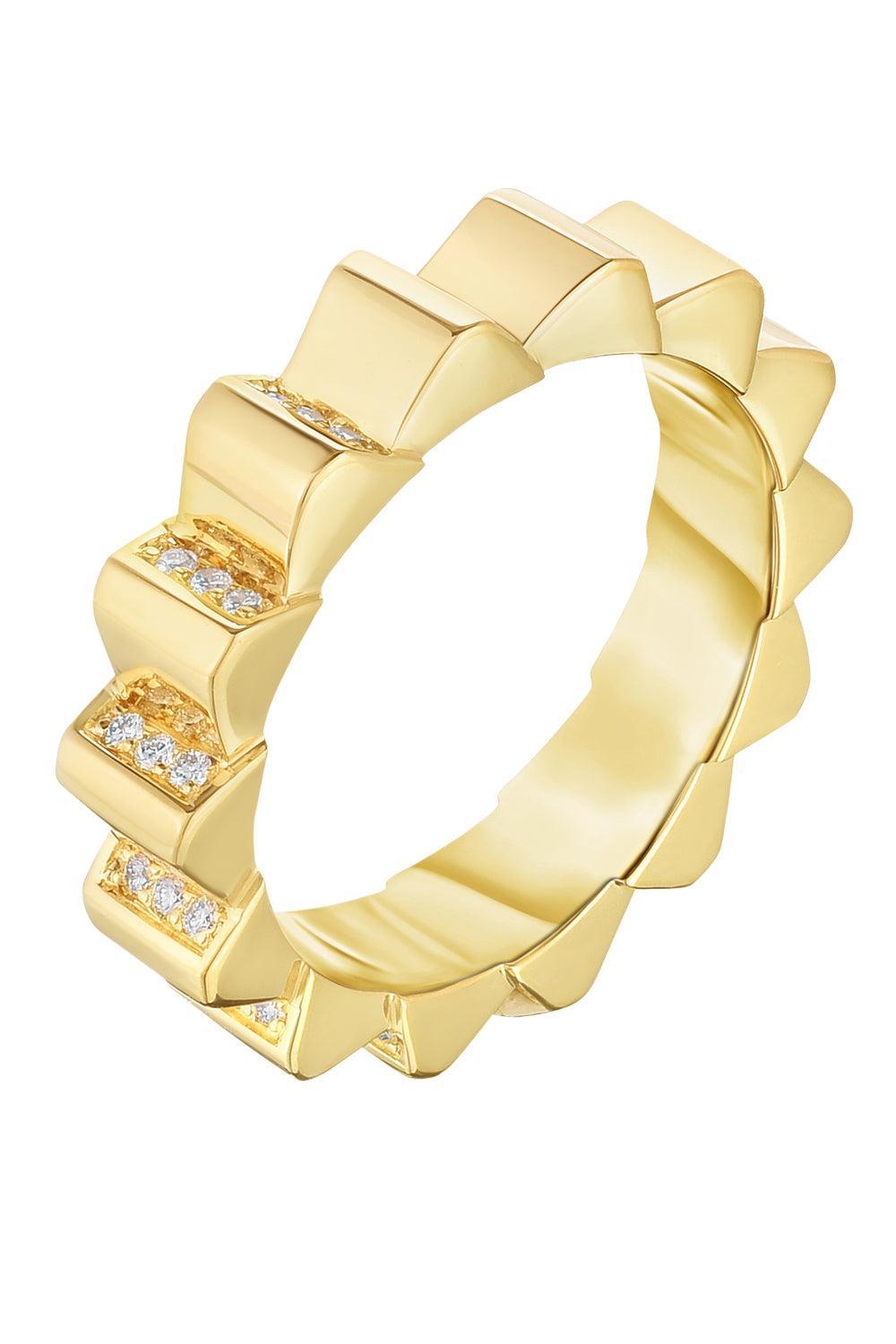 Diamond Ridge Band Ring-YELLOW GOLD-6-JEWELRYFINE JEWELRING-CICADA
