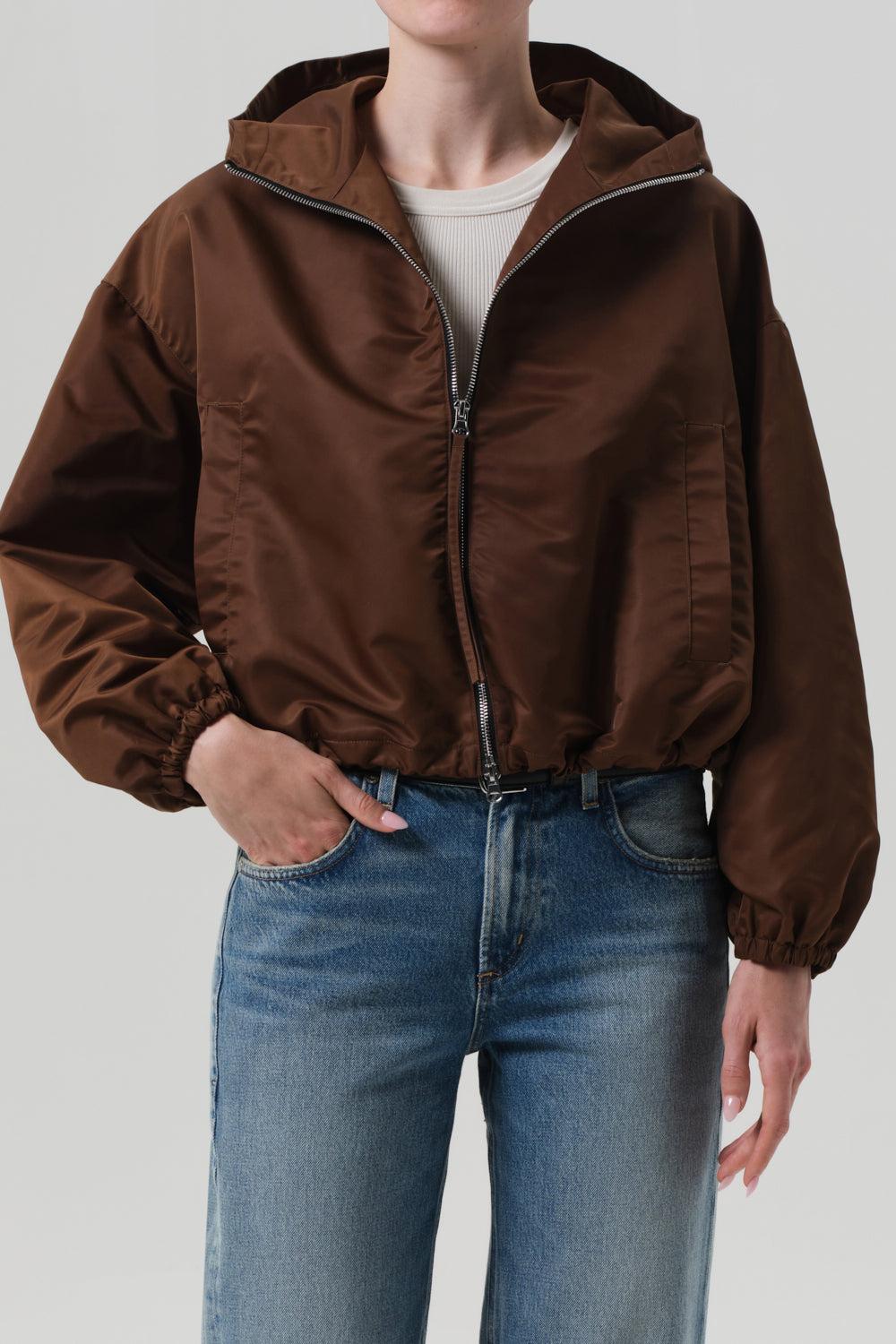 Cropped Windbreaker-BROWN-XS-CLOTHINGJACKETCASUAL-CITIZENS of HUMANITY