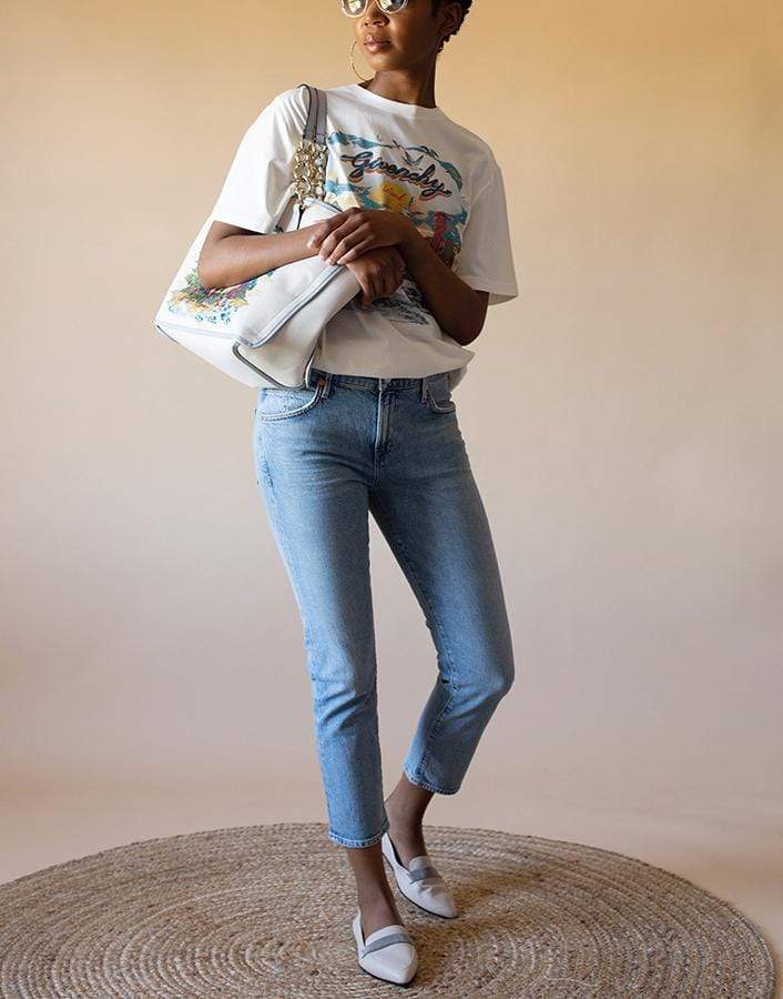 CITIZENS of HUMANITY-Refresh Elsa Mid-Rise Slim Fit Cropped Denim-