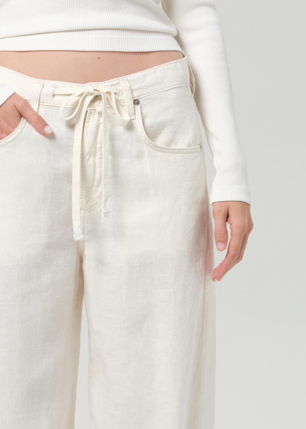 Brynn Drawstring Trouser - Vanilla-CREAM-26-CLOTHINGPANTWIDE LEG-CITIZENS of HUMANITY