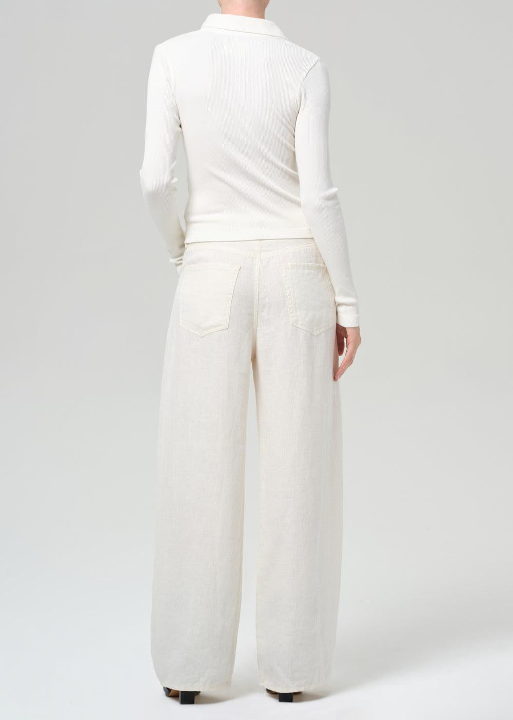 Brynn Drawstring Trouser - Vanilla-CREAM-26-CLOTHINGPANTWIDE LEG-CITIZENS of HUMANITY