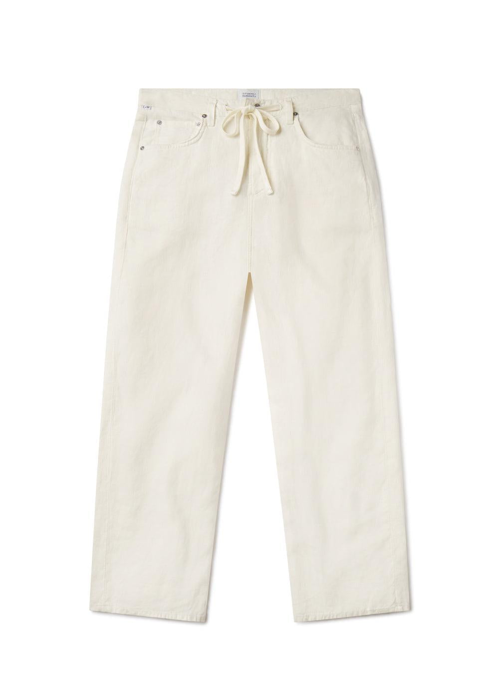 Brynn Drawstring Trouser - Vanilla-CREAM-26-CLOTHINGPANTWIDE LEG-CITIZENS of HUMANITY