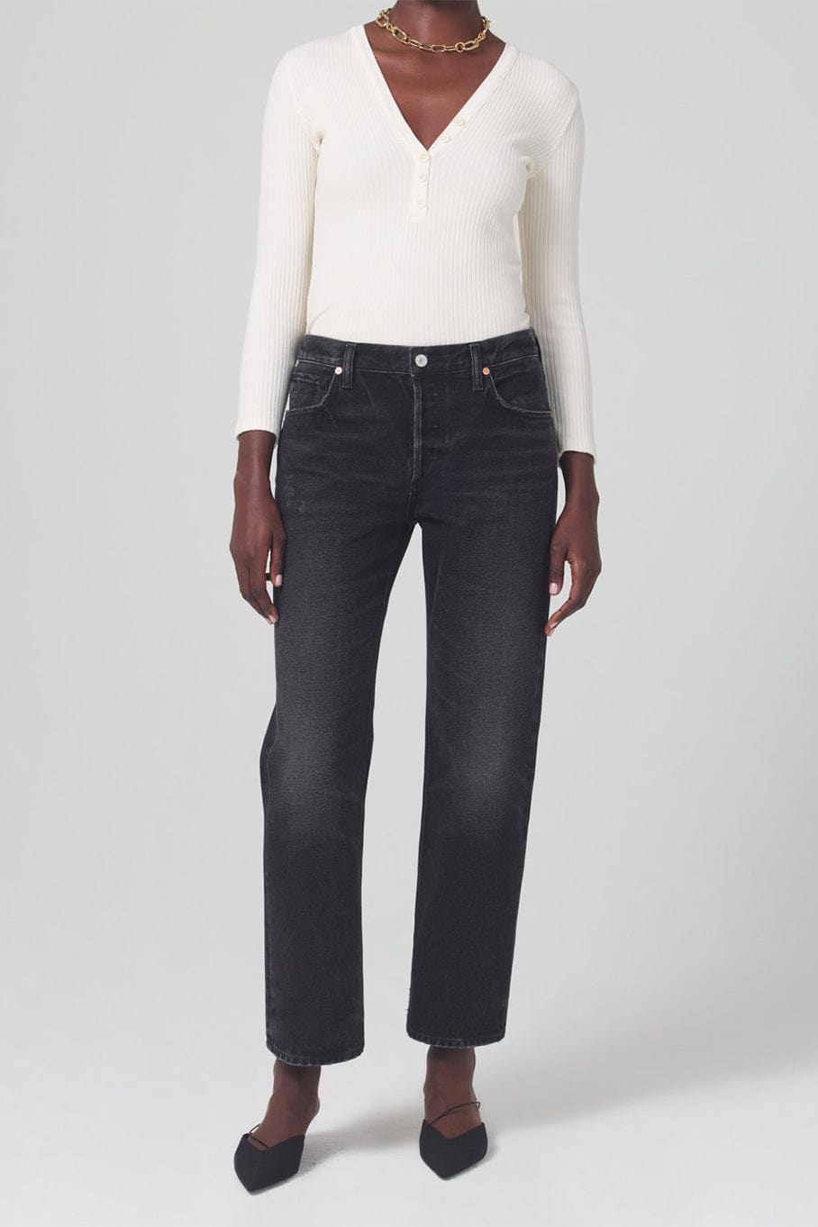 CITIZENS of HUMANITY-Aideen Rib Henley Top-
