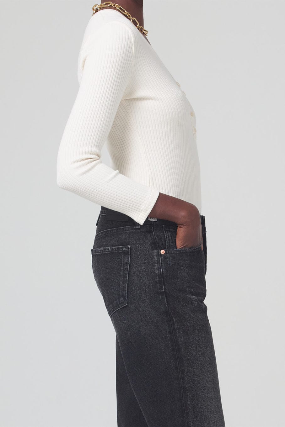 CITIZENS of HUMANITY-Aideen Rib Henley Top-