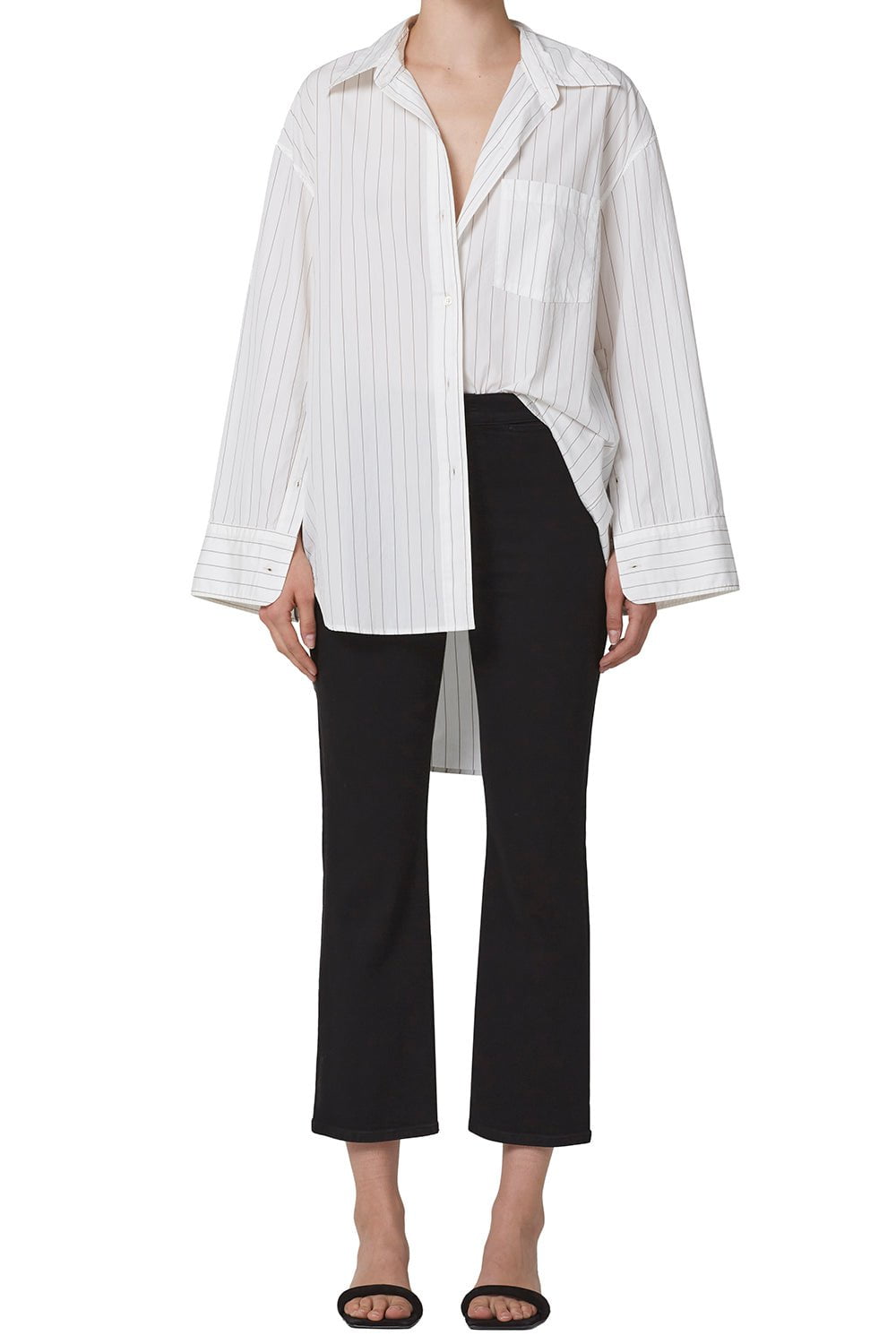 CITIZENS of HUMANITY-Kayla Shirt - Bitter Chocolate Stripe-