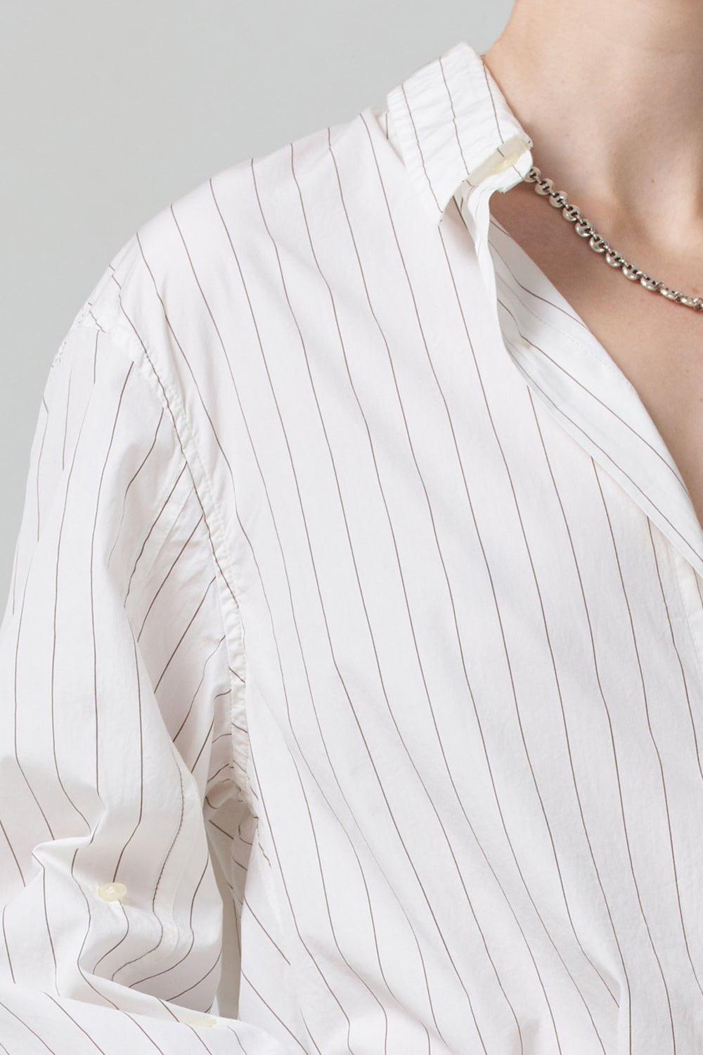 CITIZENS of HUMANITY-Kayla Shirt - Bitter Chocolate Stripe-