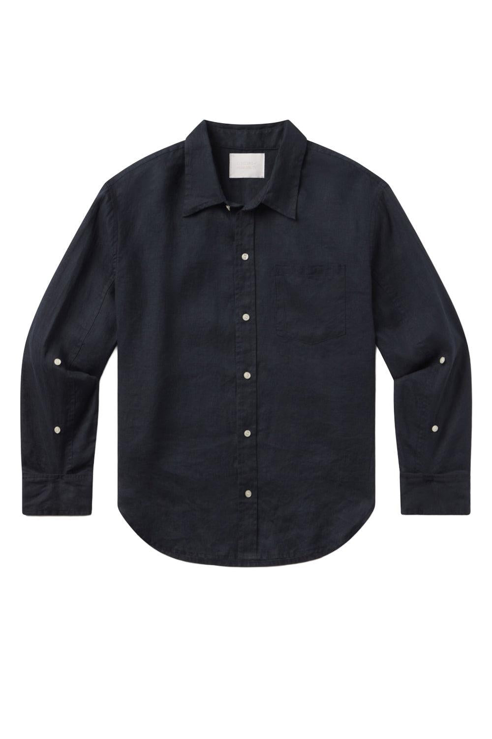 Kayla Shrunken Button Down Top-TRUENAVY-XS-CLOTHINGTOPBLOUSE-CITIZENS of HUMANITY