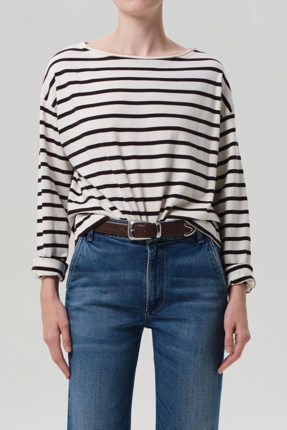 Boat Neck Long Sleeve Top-OFFWHCHO-XS-CLOTHINGTOPKNITS-CITIZENS of HUMANITY