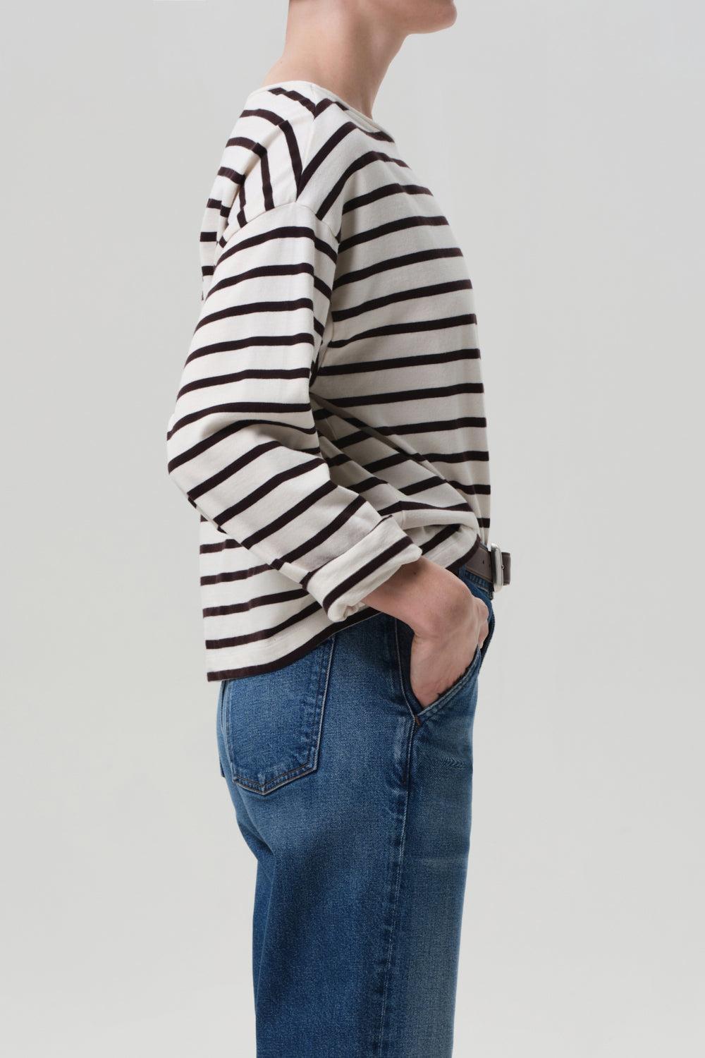 Boat Neck Long Sleeve Top-OFFWHCHO-XS-CLOTHINGTOPKNITS-CITIZENS of HUMANITY