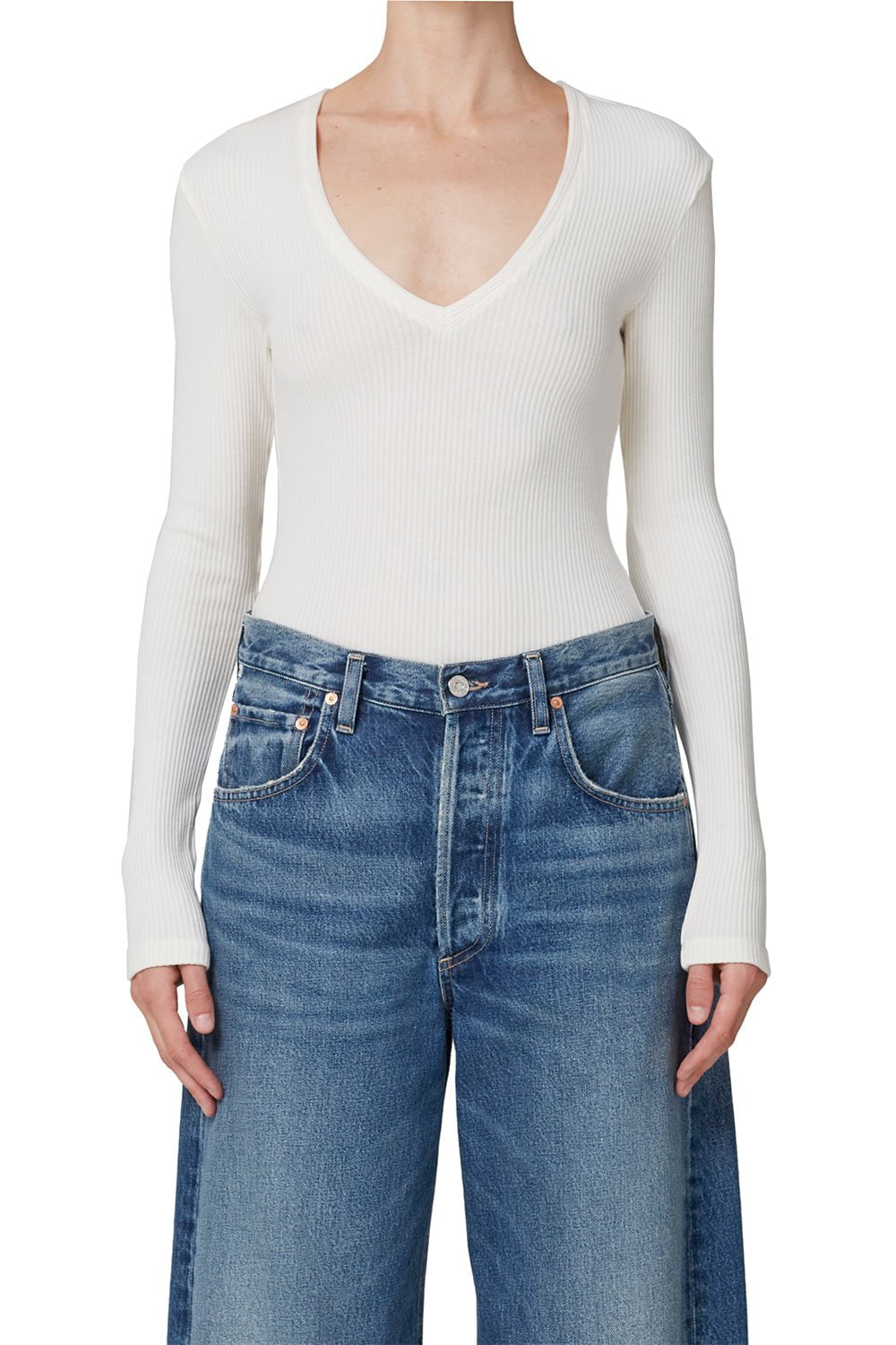 CITIZENS of HUMANITY-Florence V Neck Top - Pashmina-