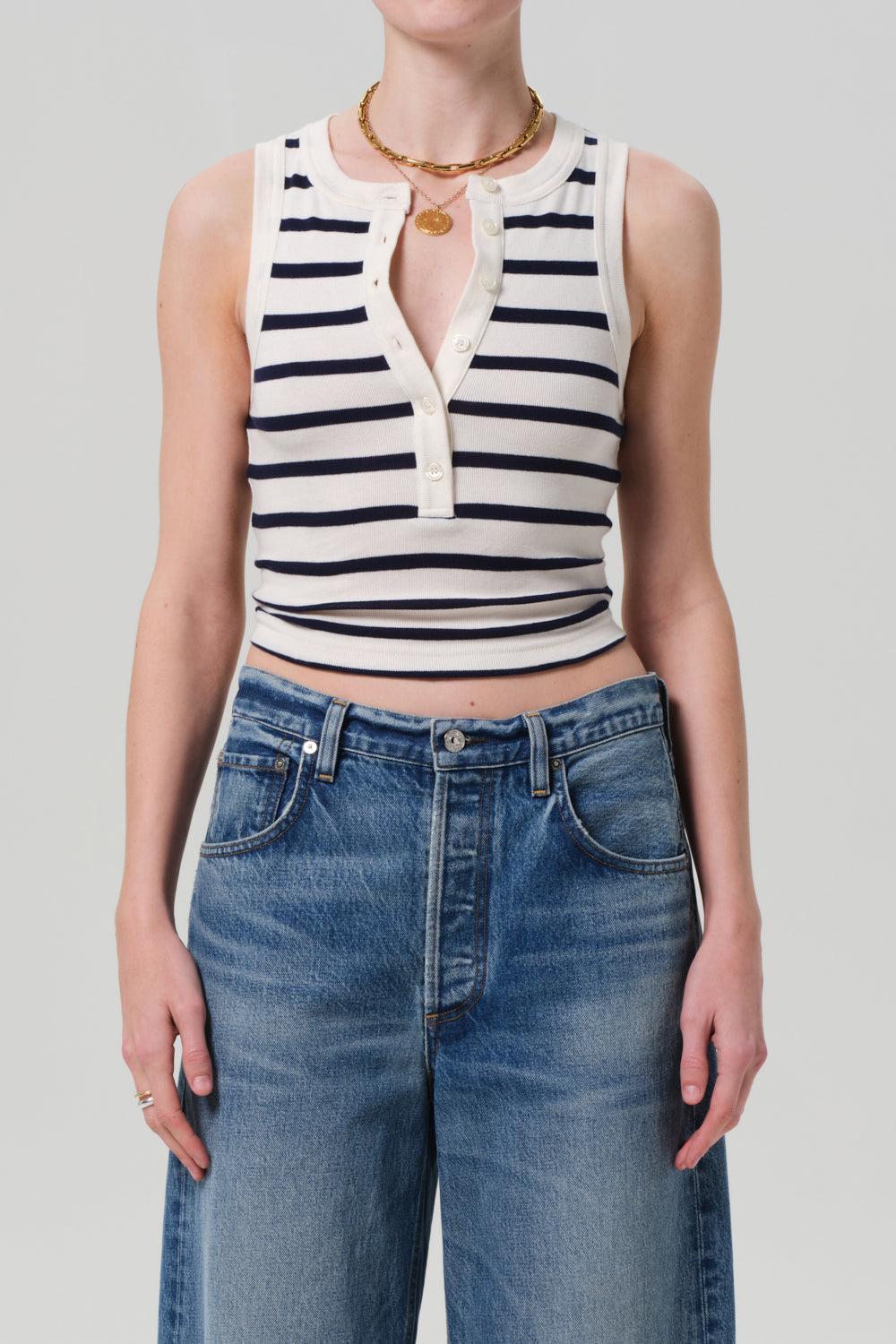 Caralyn Striped Tank-AZURE-XS-CLOTHINGTOPTANK-CITIZENS of HUMANITY