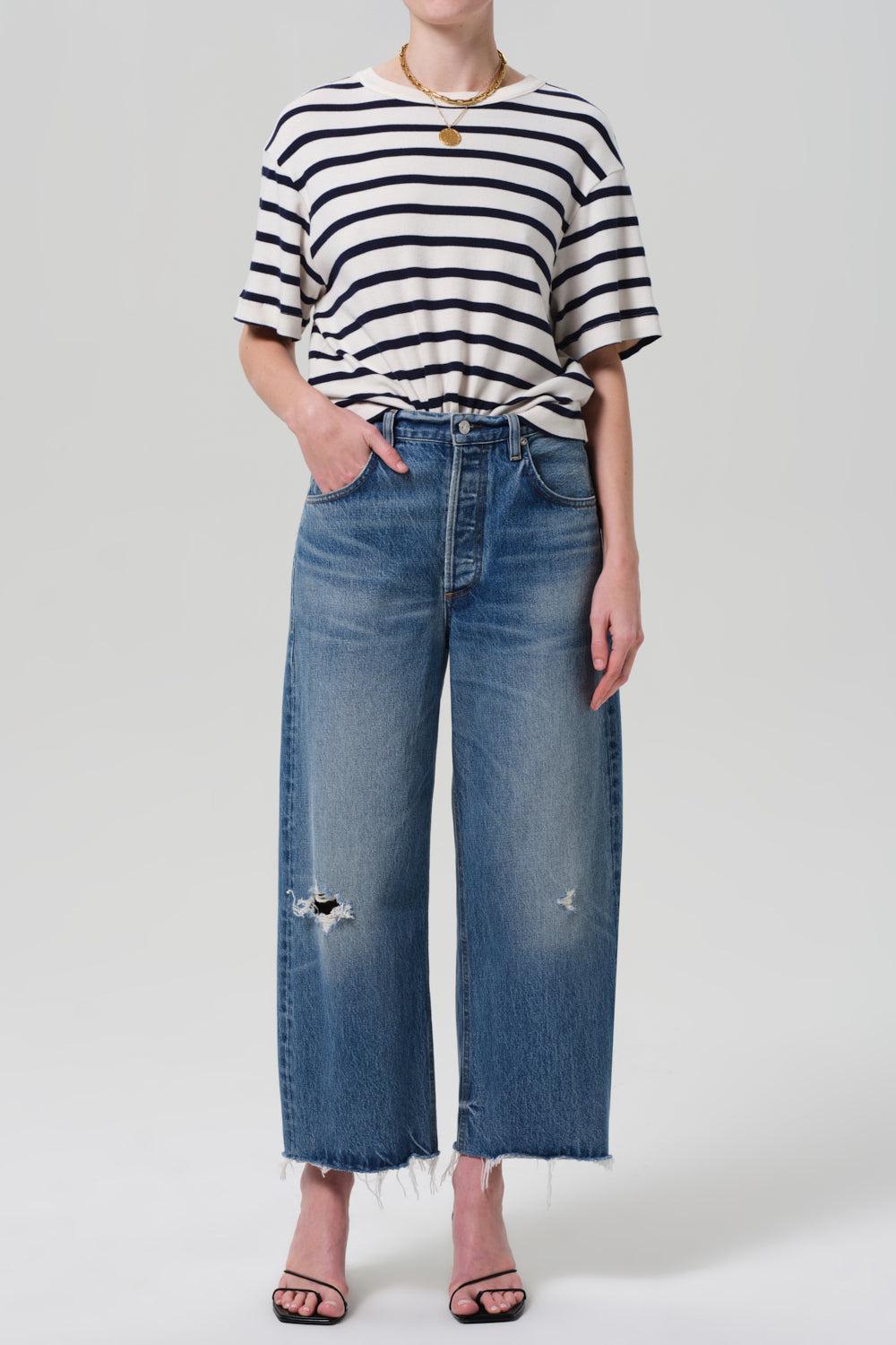 Goldie Stripe Tee-AZURE-XS-CLOTHINGTOPTANK-CITIZENS of HUMANITY